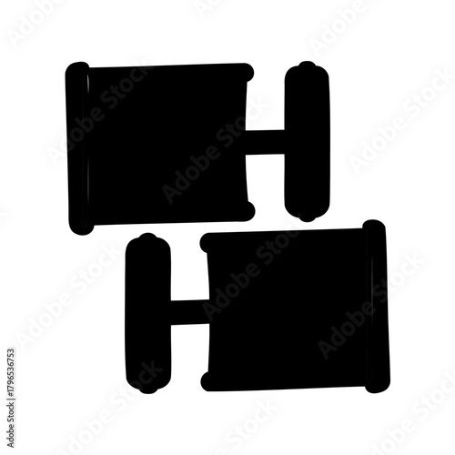 Silhouette of a cufflinks