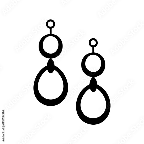 A pair of elegant dangling earrings showcasing a chic and minimalist design