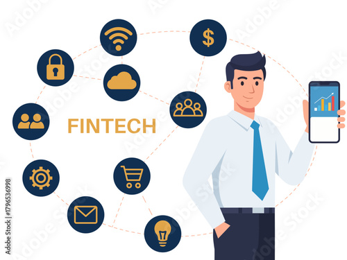 fintech financial technology concept business person