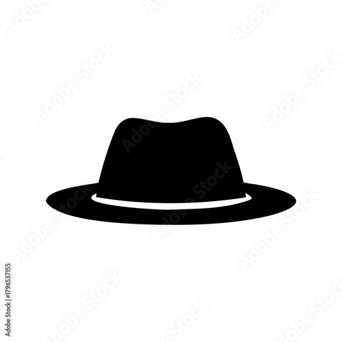 Silhouette of a classic fedora hat, an iconic symbol of style