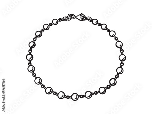 Pearl bracelet line art delicate feminine charm