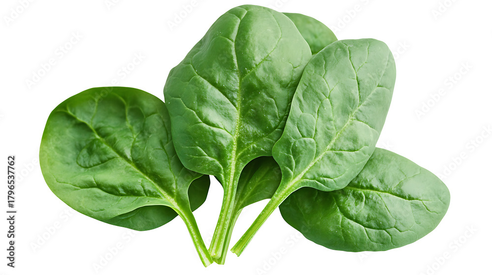 Fototapeta premium Fresh spinach leaves for healthy eating kitchen food natural light isolated on transparent background