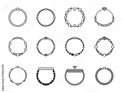 Pearl bracelet line art minimal chic style