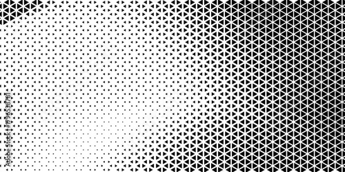 Seamless halftone triangle pattern. Random vector noise texture