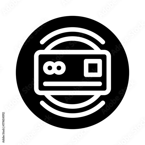 Credit card surrounded by payment waves. Ideal for finance, banking, online shopping concepts and commercial use in design projects.
