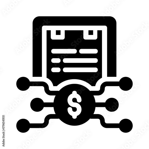 Digital transaction concept with a document and dollar symbol. Suitable for finance, banking, online payments, ecommerce, and digital transactions visuals.
