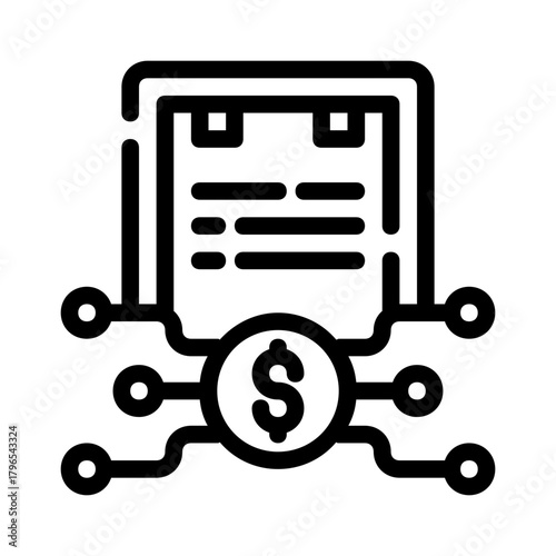 Digital transaction concept with a document and dollar symbol. Suitable for finance, banking, online payments, ecommerce, and digital transactions visuals.

