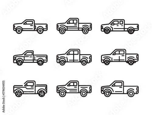 Pickup Truck Line Art Built For Performance