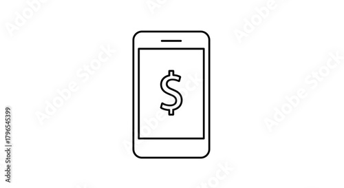 Smartphone displaying dollar sign for mobile payment concept  