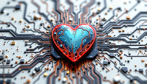 Heartshaped Circuitry Hightech Digital Environment