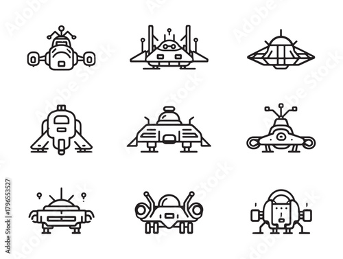 Planetary Shuttle line art ignites cosmic adventure