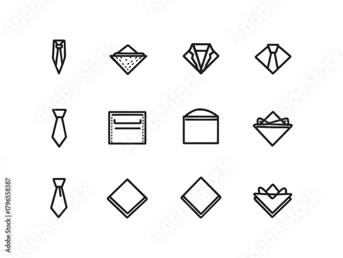 Pocket Square Line Art Elegant Stylish Accessory