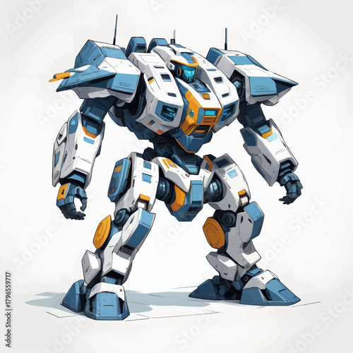 Futuristic Military Combat Unit Designed for Zero-G Environment, Standing in an Imposing Stance