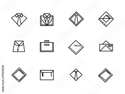 Pocket Square Line Art Sophisticated Wardrobe Detail