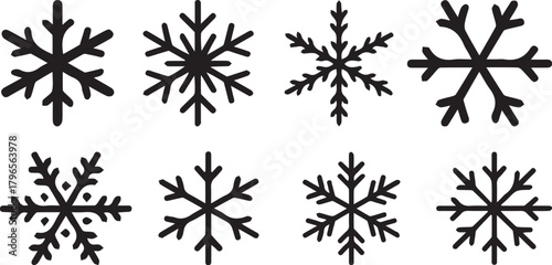 set of Christmas vector snowflakes