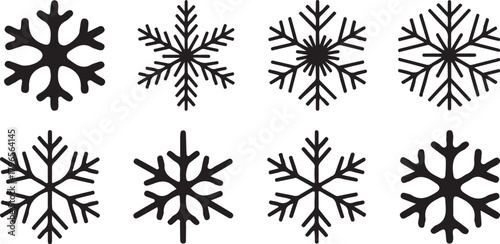 set of Christmas vector snowflakes