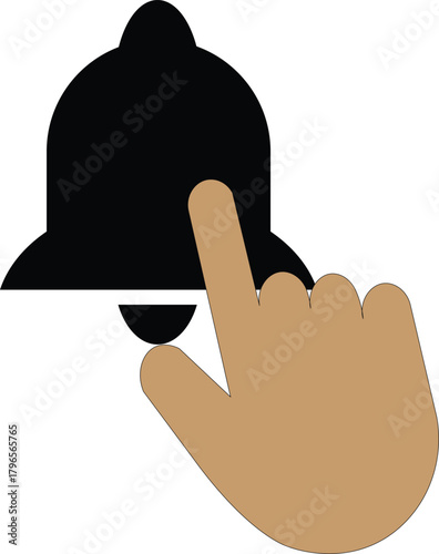 Hand ringing a bell, notification icon