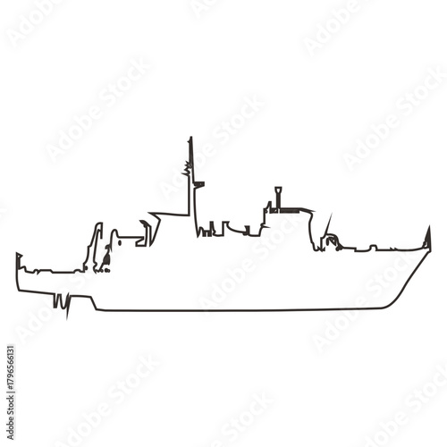 Warship Outline Icon