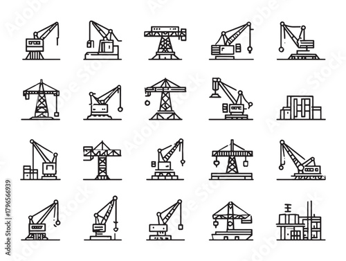 Port Crane Line Art Minimalist Design Inspiration