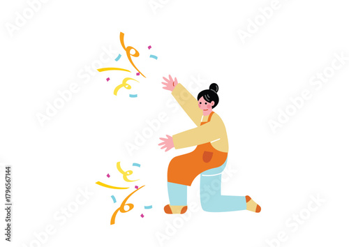 お祝いする主婦