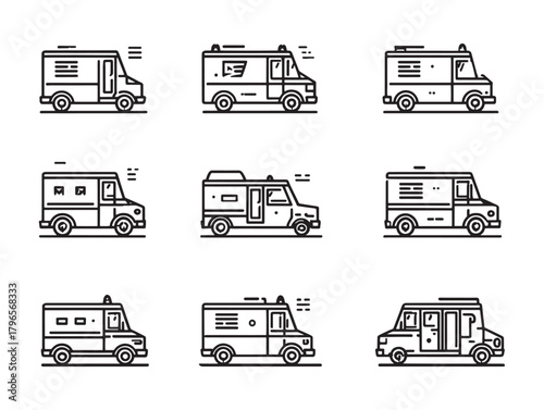Postal Delivery Van Line Art Adventure