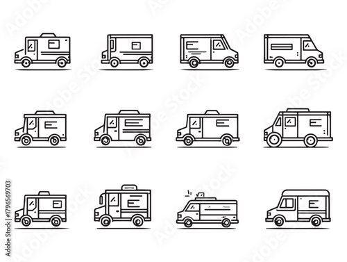Postal Delivery Van Line Art Express