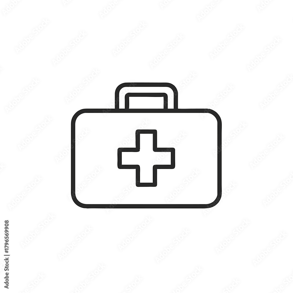 Obraz premium Medical First Aid Kit Icon for Health, Safety, and Emergency Preparedness in Hospitals and Homes