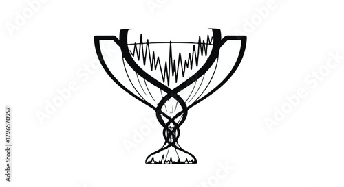 Elegant abstract symbol representing music and harmony with a wave motif