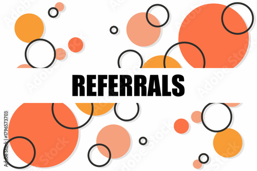 Vector banner. Megaphone with referrals speech bubble. Loudspeaker. Banner for business, marketing. Banner design vector illustration.