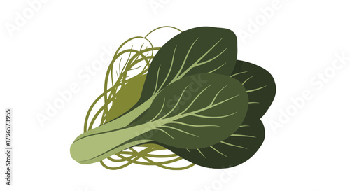 Fresh Bok Choy Arrangement Depicted Against a Striking Black Background