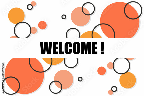 Vector banner. Megaphone with welcome speech bubble. Loudspeaker. Banner for business, marketing. Banner design vector illustration.