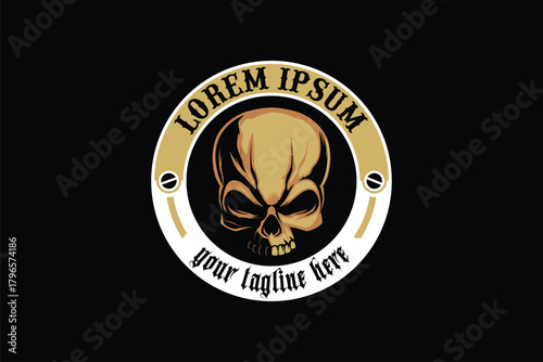 Amazing Human skull head vector image logo template