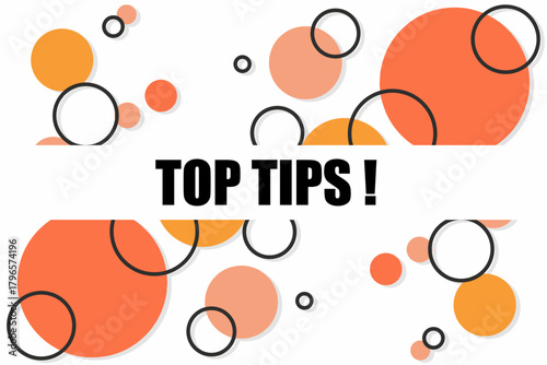 Vector banner. Megaphone with top tips speech bubble. Loudspeaker. Banner for business, marketing. Banner design vector illustration.