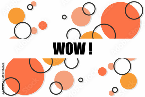 Vector banner. Megaphone with wow speech bubble. Loudspeaker. Banner for business, marketing. Banner design vector illustration.