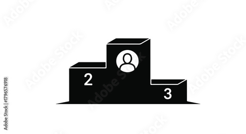Winner's podium with first place symbol and numbering for second and third.