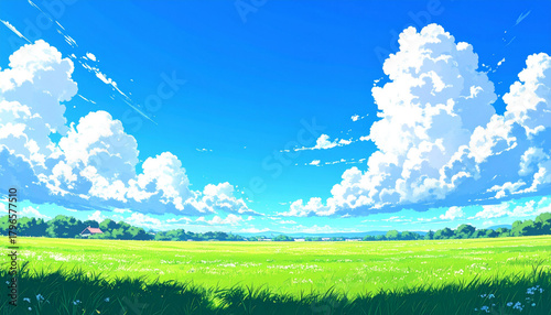 日本の夏の風景イメージ（生成AI)