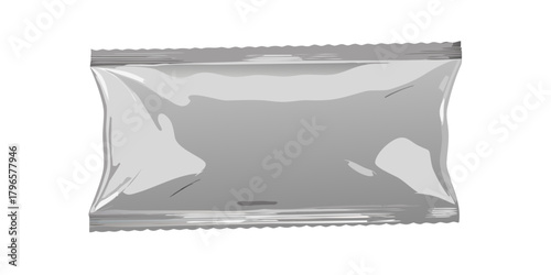 Silver Foil Packet with Serrated Edges for Food or Sample Packaging.