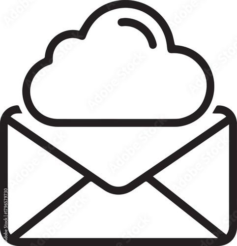 Modern cloud email service delivering seamless digital communication for business, connecting people with technology, originally a scalable vector graphic