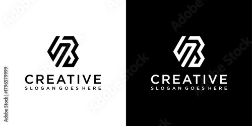 SB or BS initial letter logo design vector