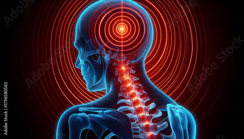 headache with red glow