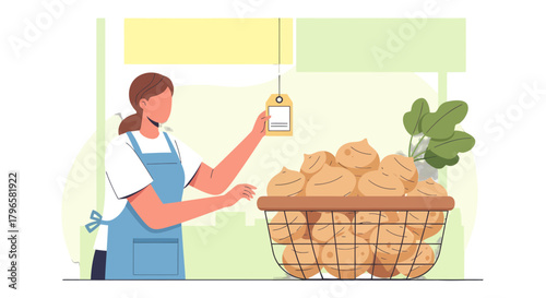 Fresh Produce Display: A Farmer's Market Booth Displaying Fresh Vegetables