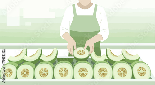 Freshly Prepared Melon: A Vibrant Depiction of Summer Fruit and Healthy Eating