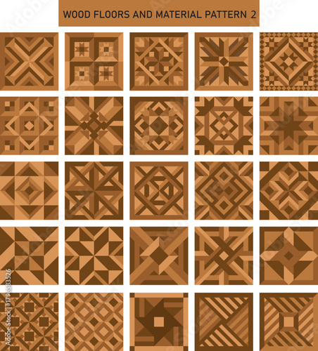 wood floor and materail brown color paatten set 2