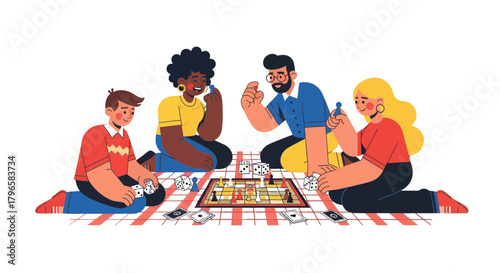 Friends Play Board Games Together Relaxed and Enjoying Their Time In The Evening