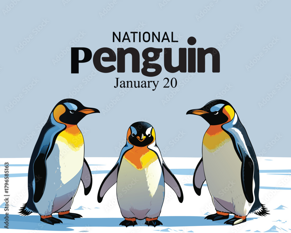 Obraz premium vector graphic of national penguin day good for national penguin day celebration. flat design. flyer design. flat illustration.