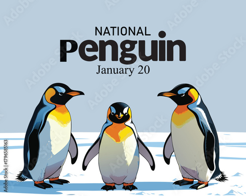 vector graphic of national penguin day good for national penguin day celebration. flat design. flyer design. flat illustration.