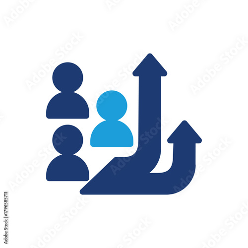 increase team colored icon vector design good for web or mobile app