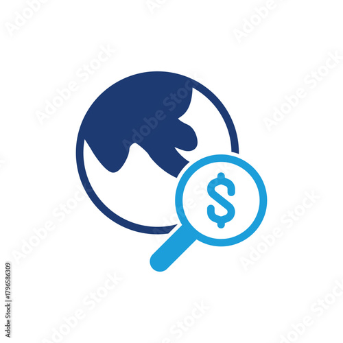 Global world economic analysis colored icon vector design good for web or mobile app