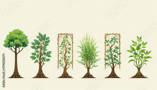 vector illustration of a tree with roots