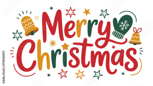 Merry Christmas Cheer: Festive decorations and a joyful greeting capture the spirit of the season, evoking warmth and holiday cheer.